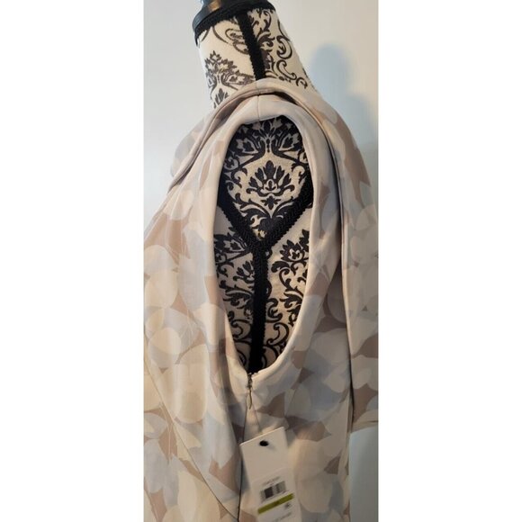 CALVIN KLEIN BEIGE FLORAL DRESS SIZE 14 - Picture 5 of 16